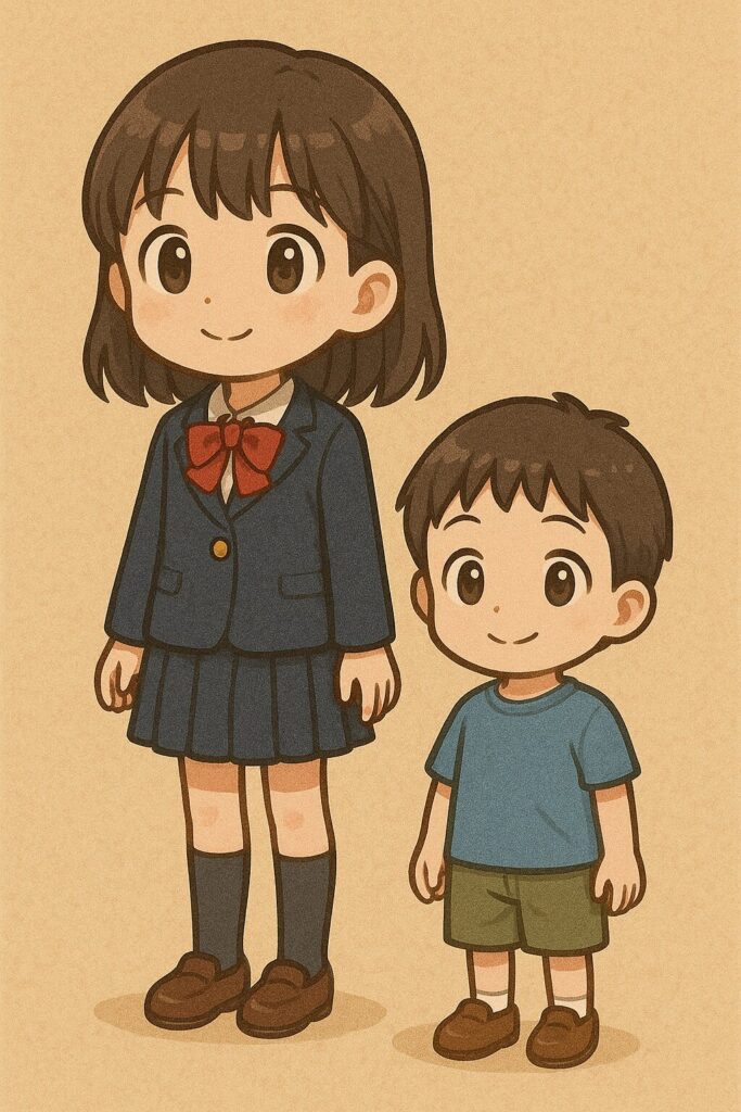 女子学生の姉弟