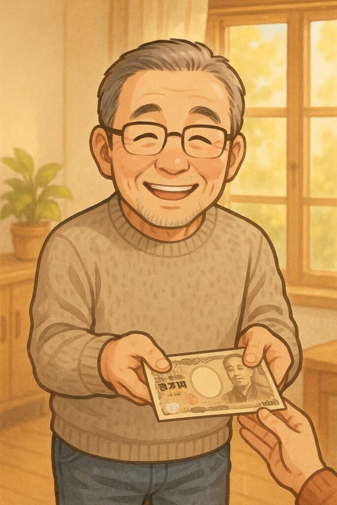 親戚のおじさんからお年玉をもらいました。